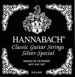 Basset Hannabach Silver Special set 815 - MT Medium Tension bassnaren voor de klassieke gitaar D / A / E