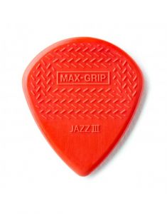 Dunlop Max Grip Red Nylon Jazz III Rood Plectrum I Per Stuk