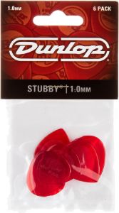 Dunlop Stubby Rood 1.0mm Plectrum 6 stuks