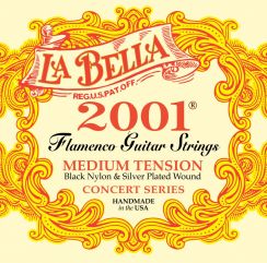 La Bella Flamenco 2001 - Medium Tension Black Zwarte Nylon snaren voor de flamencogitaar