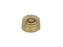 Potmeterknop Boston KG-112 Speed Knop (Hatbox) met Inhammen Goud Transparant (6mm)