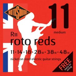Rotosound R11 Reds Snarenset voor de Elektrische Gitaar (11-48) Medium I met een gratis 1-E snaar