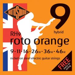Rotosound RH9 Roto Orange Snarenset voor de Elektrische Gitaar (9-46) Hybrid I met een gratis 1-E snaar