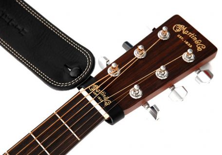 Martin Gitaarband Zwart Leder 6,3 cm - Guitar Strap Black Leather -